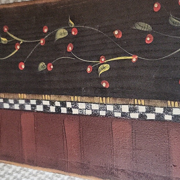 LISA HILLIKER/IDLE TIME CRAFTS HAND CRAFTED/PAINTED WOOD TOOL BOX - Picture 4 of 5